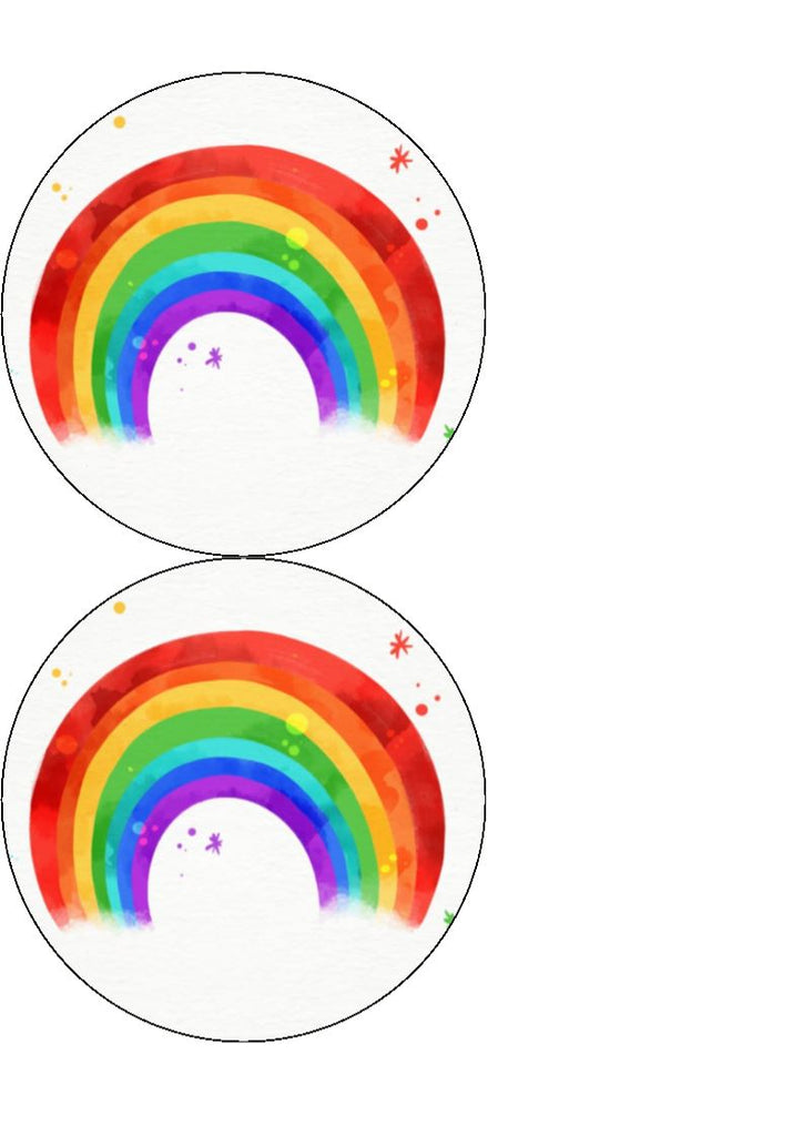 Rainbow - edible cake/cupcake toppers (personalisation can be added)