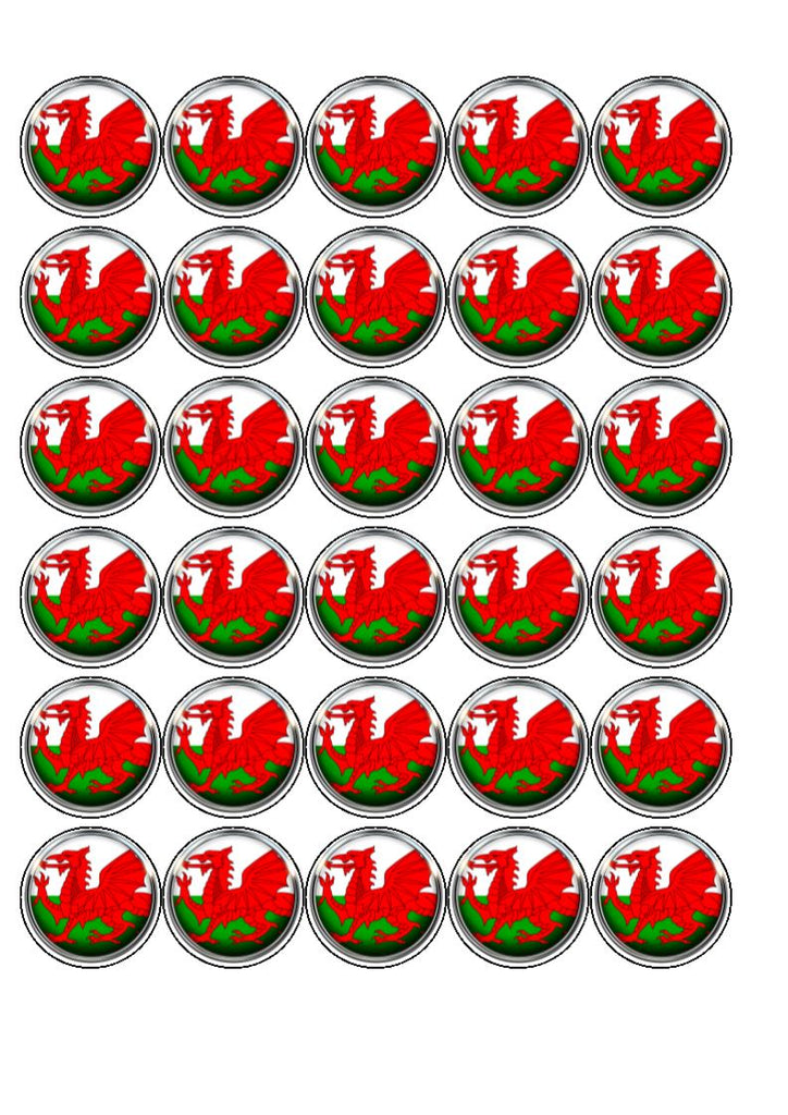 Wales Option 2 Edible Cake & Cupcake Toppers