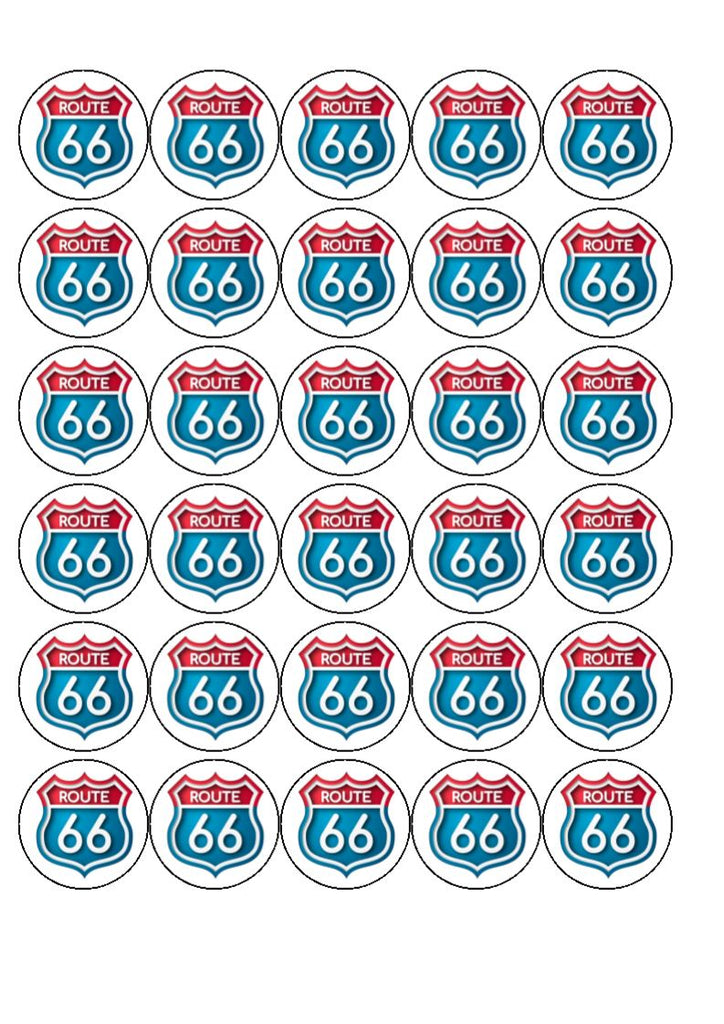 Route 66 - edible cake/cupcake toppers
