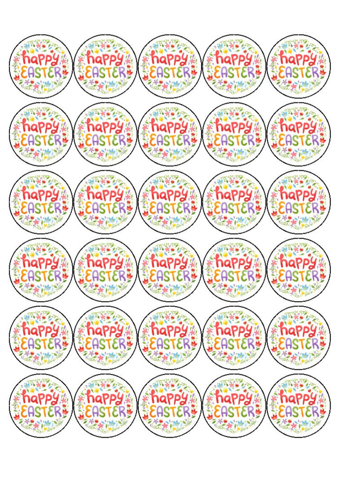 NEW!! Happy Easter Edible Cupcake and Cake Toppers