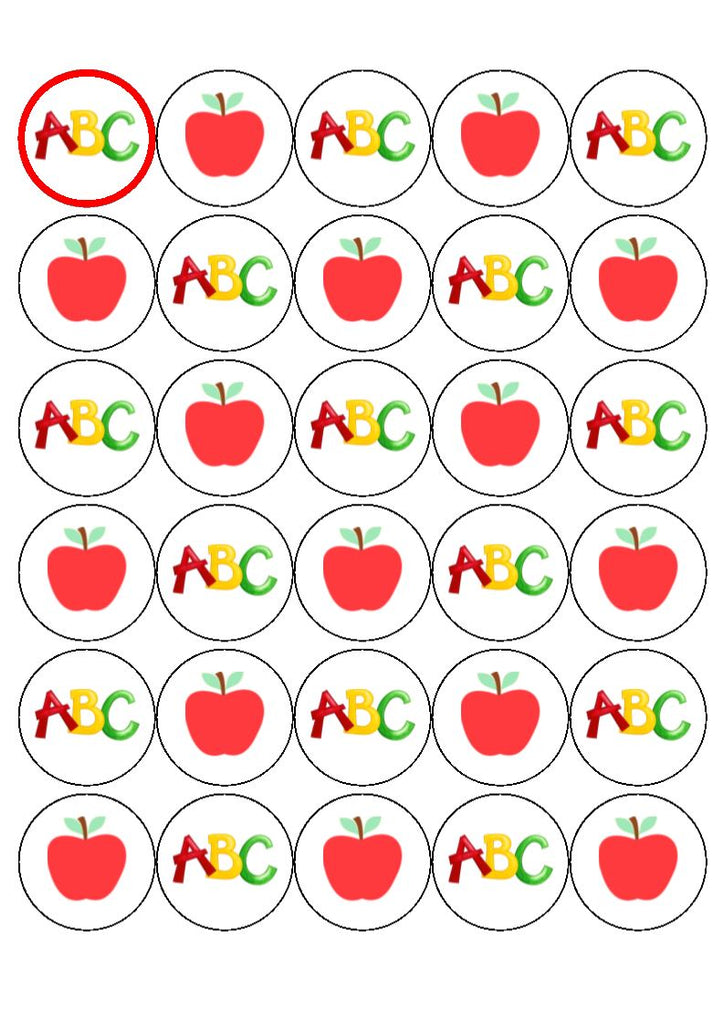 Back to school design 4 - edible cake/cupcake toppers