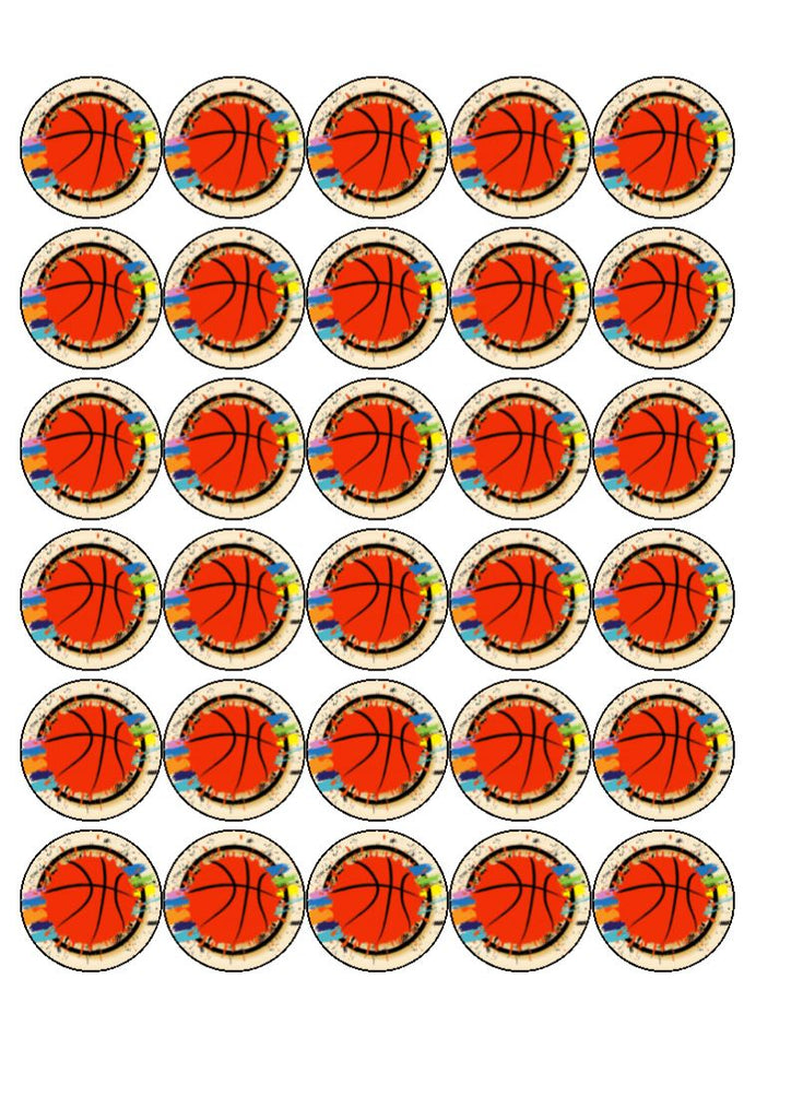 Basketball Mix - Add personalisation - edible cake/cupcake toppers