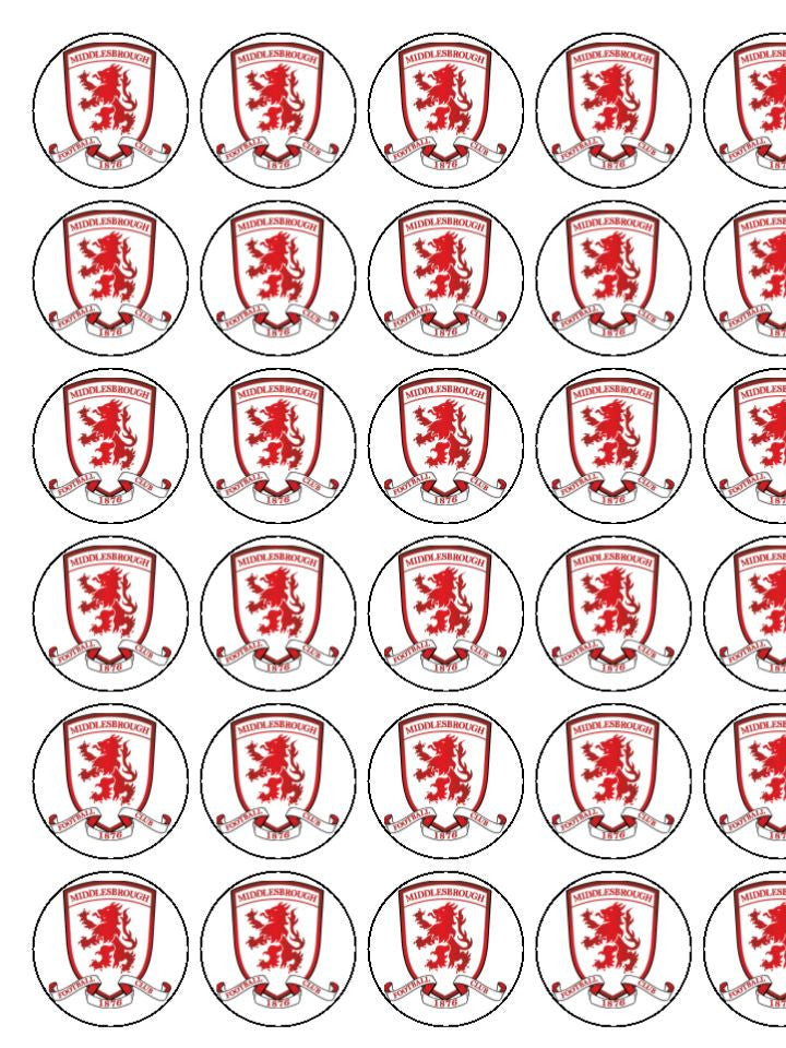 Middlesbrough FC Edible Cake & Cupcake Toppers
