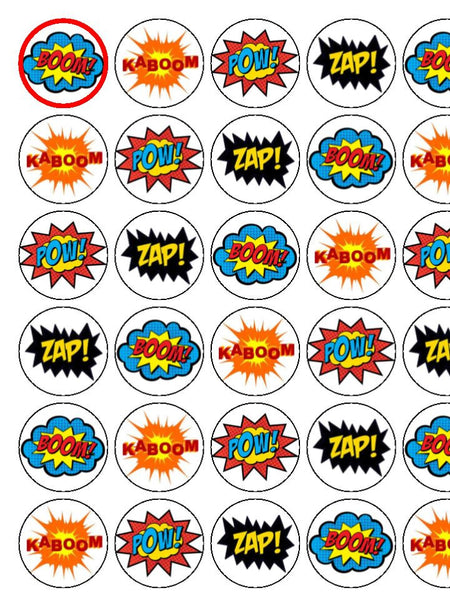 Comic Book Words - Onomatopoeia! - edible cupcake toppers - Incredible ...