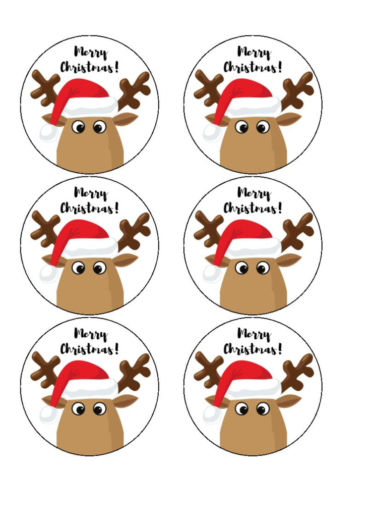 Reindeer edible cupcake toppers. Just add a cherry!