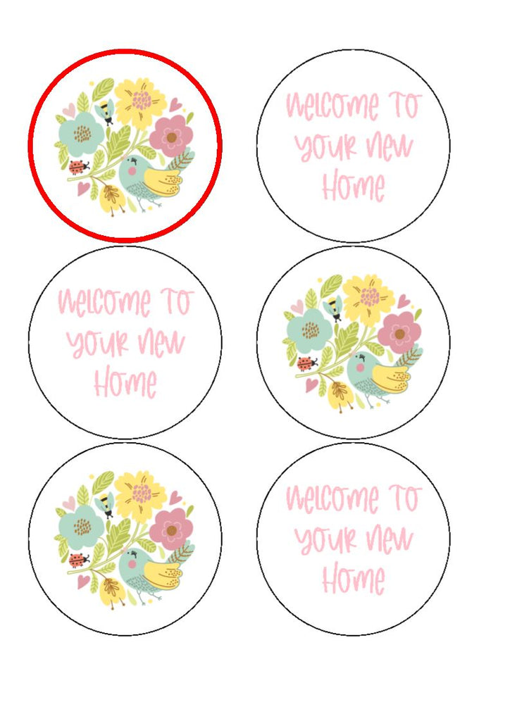 Happy New Home - Design 8 - edible cake/cupcake toppers