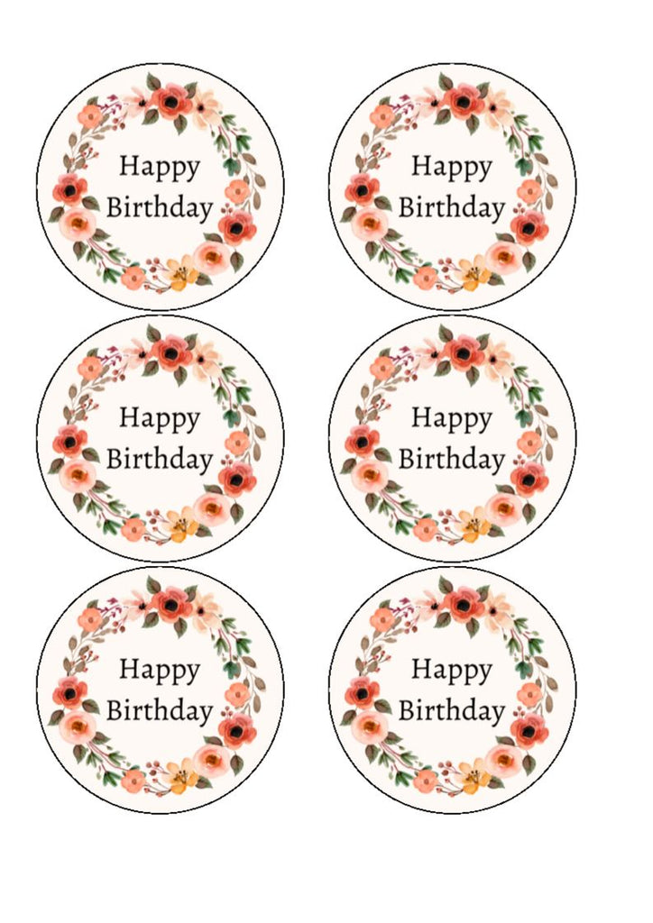 Birthday - Edible Drink Toppers - Design 4