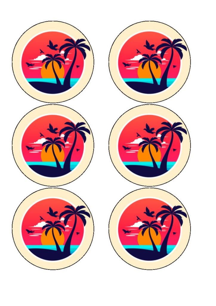 Drink/Cocktail Toppers - Beach Sunset