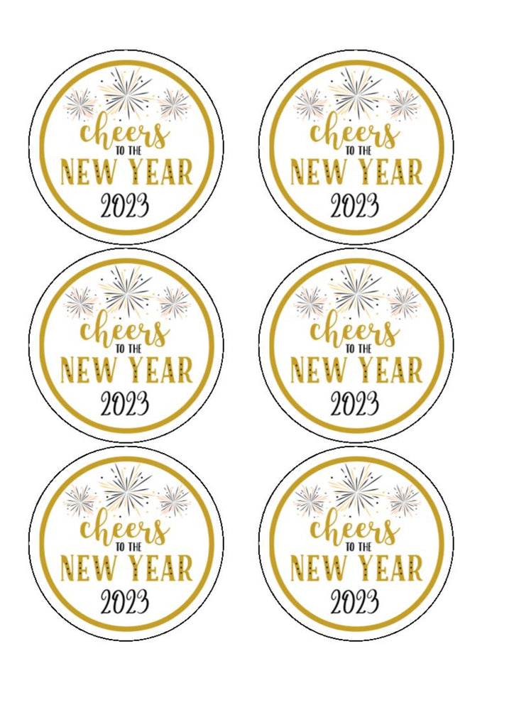 NEW YEAR 2023 Edible Drink Toppers - DESIGN 2