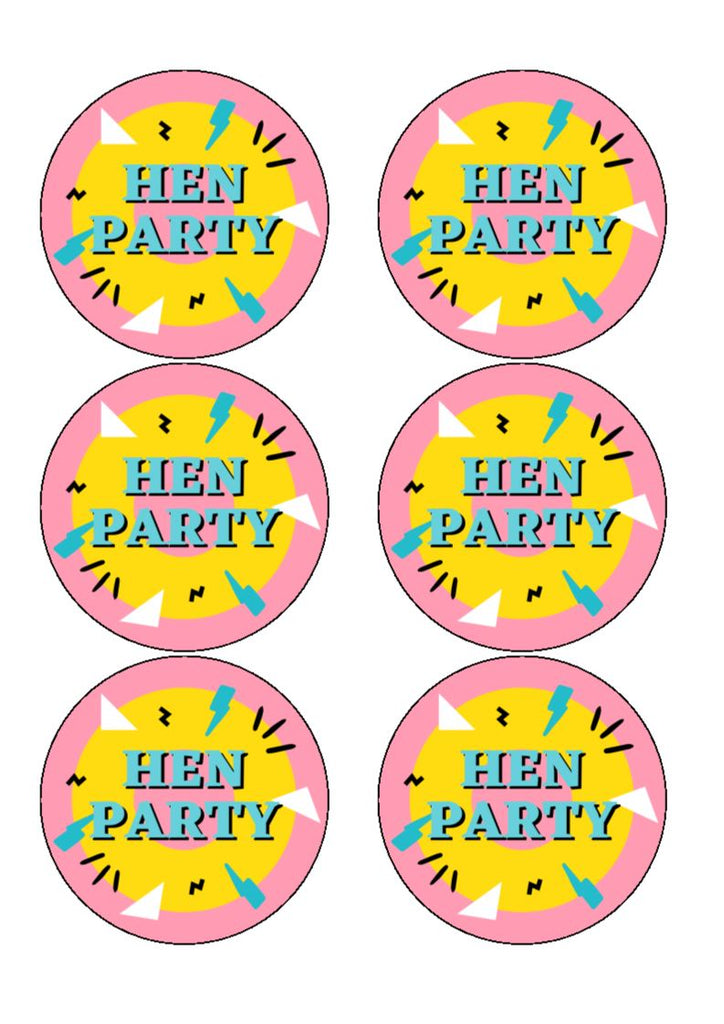 Funky Hen Party Cupcake Toppers