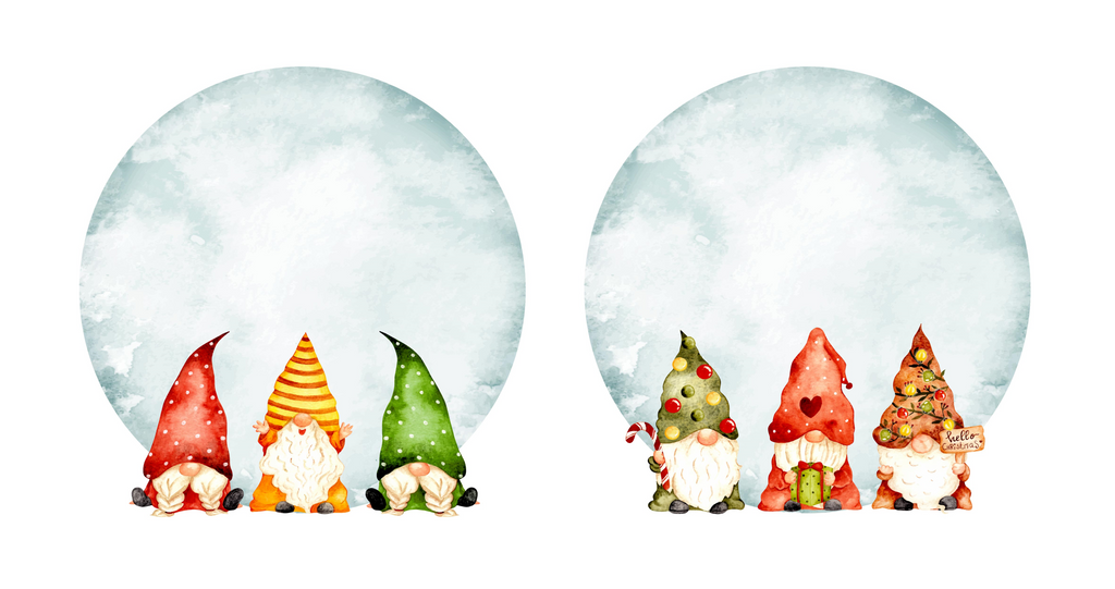 Christmas Gonks - Design 3 - cake and cupcake toppers