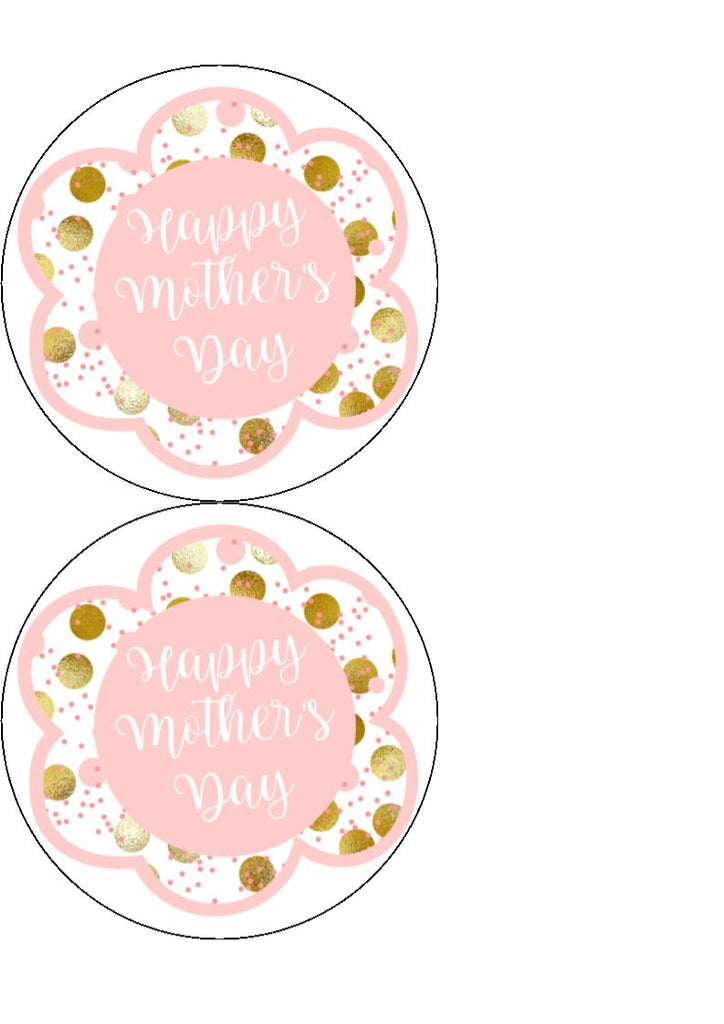 Mother's day edible cake/cupcake toppers - Light Pink