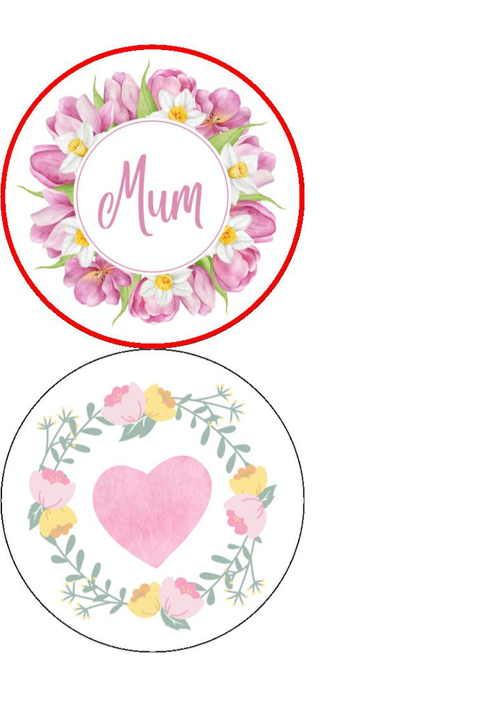 Mother's Day Mum mix cake and cupcake toppers