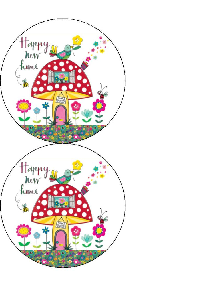 Happy New Home - Design 7 - edible cake/cupcake toppers