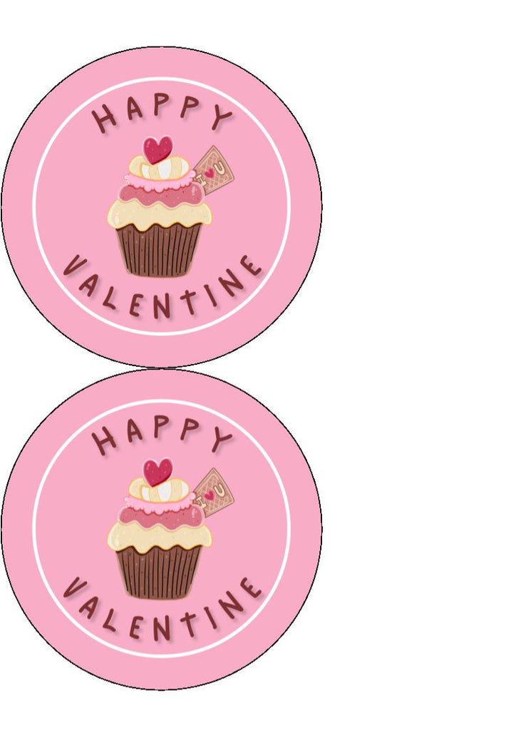 Valentine Cake - Edible Cake and Cupcake Toppers