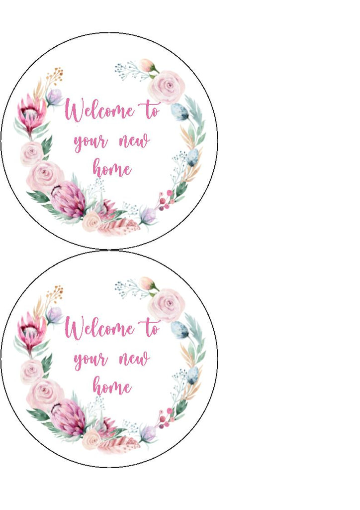 Happy New Home - Design 4 - edible cake/cupcake toppers