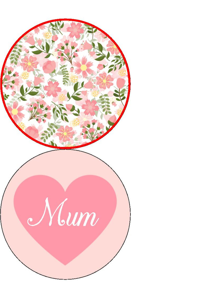 Mother's Day - Sending a hug edible cake and cupcake toppers