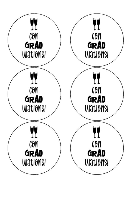 Graduation Edible Drink/Cocktail Toppers - Design 1