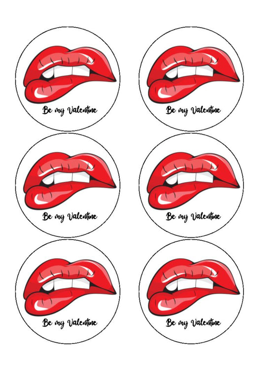 Edible Drink/Cocktail Toppers - Sexy Lips (Wording can be added, see example)