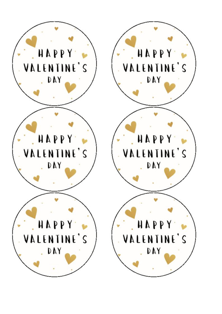 Edible Drink/Cocktail Toppers - Gold Valentine Hearts