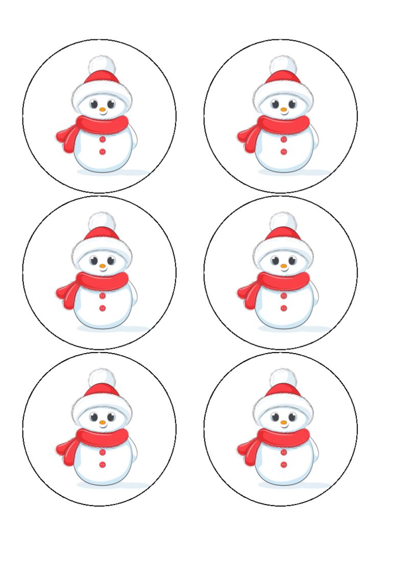Christmas Cute Snowman edible drink toppers - Incredible Toppers