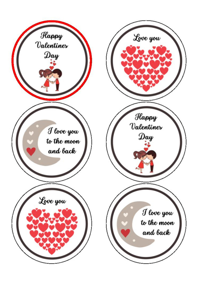 Love you to the moon and back edible cake and cupcake toppers