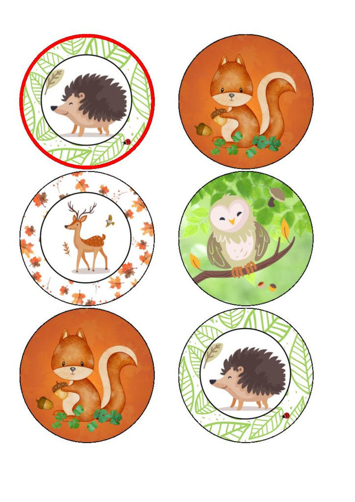 Animals of the forest - edible cake/cupcake toppers