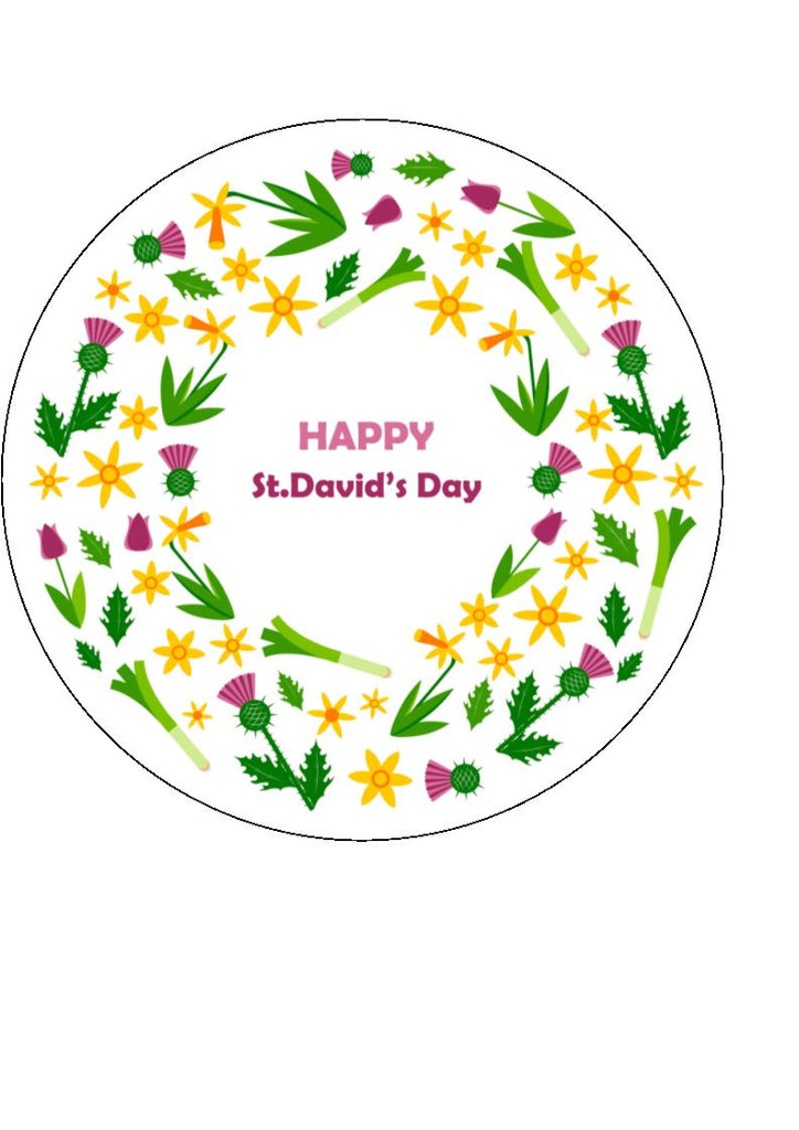 St David's Day Bright edible cake & cupcake toppers