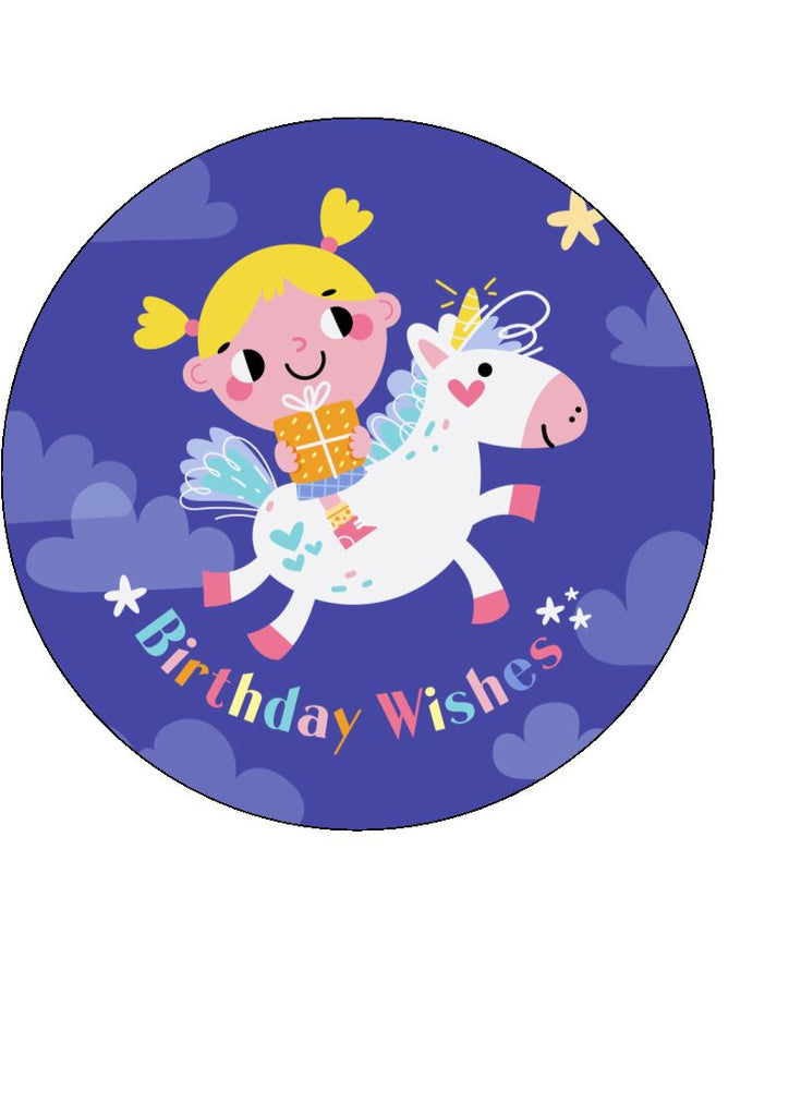 Unicorn and Girl - Edible Cake Toppers