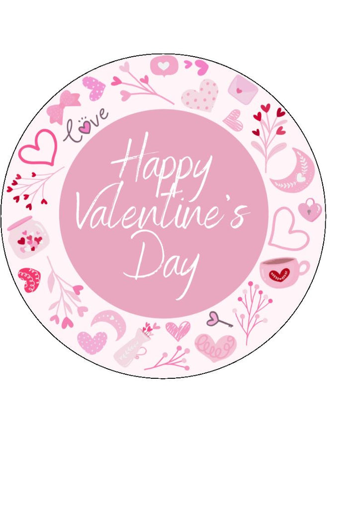 Valentine cake and cupcake toppers - Design 1