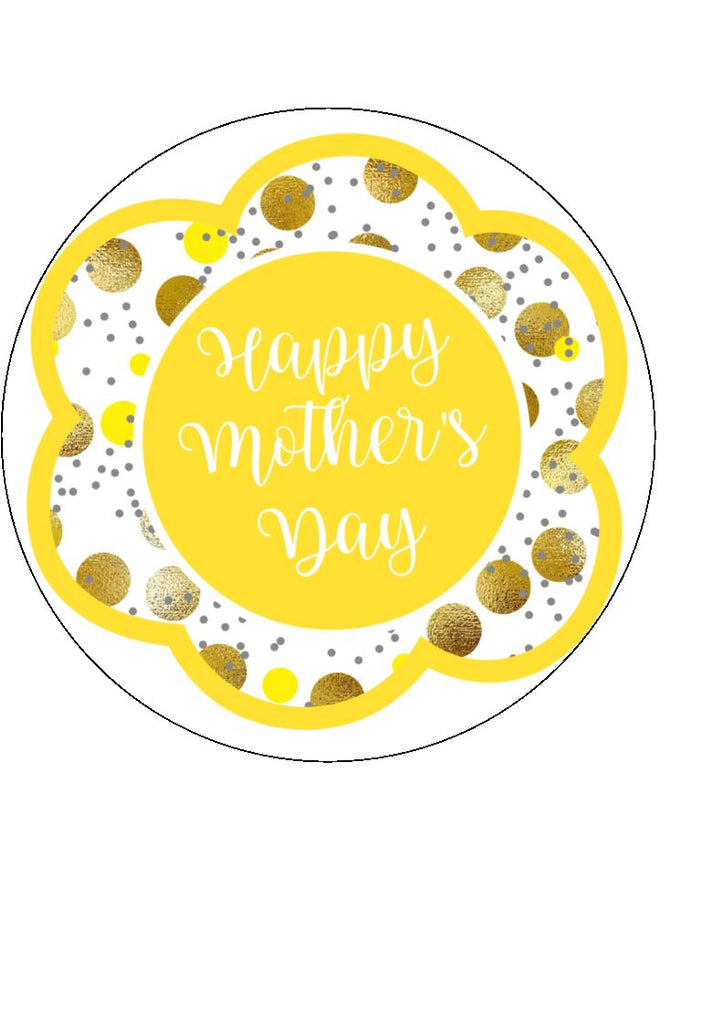 Mother's day edible cake/cupcake toppers. Design by Big Mabel -  Yellow