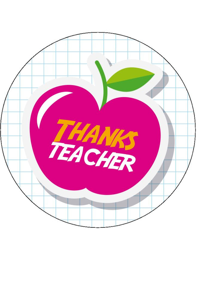 Thank you teacher - design 1 - edible cake/cupcake toppers