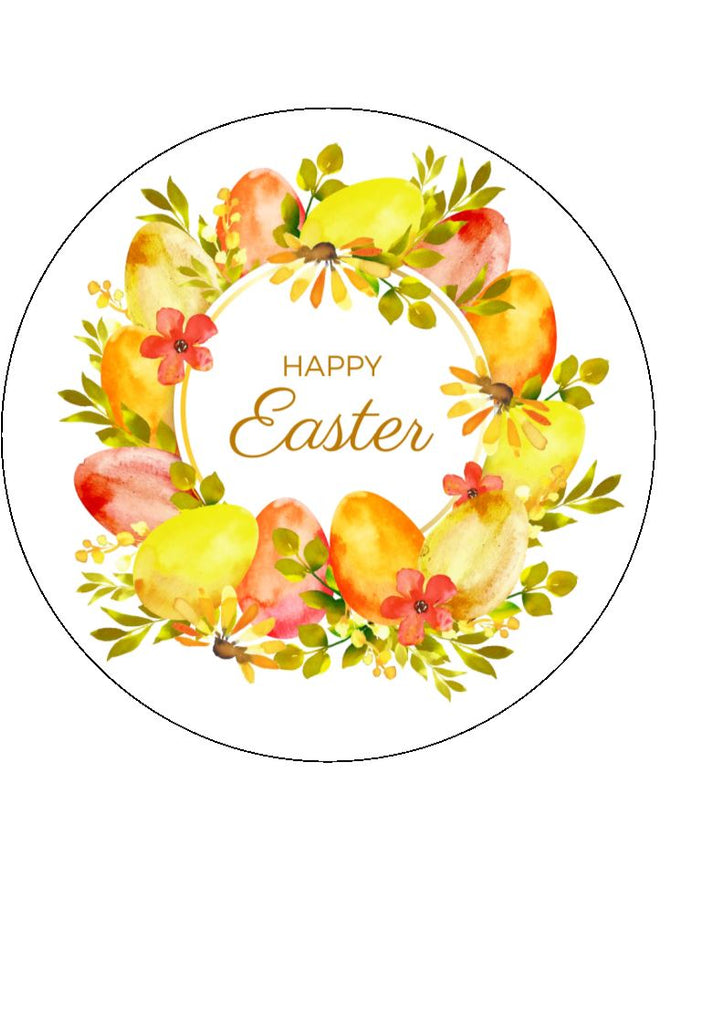 Easter Yellow Wreath Cake/Cupcake Toppers