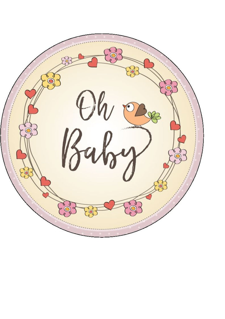 Oh Baby - edible cake/cupcake toppers