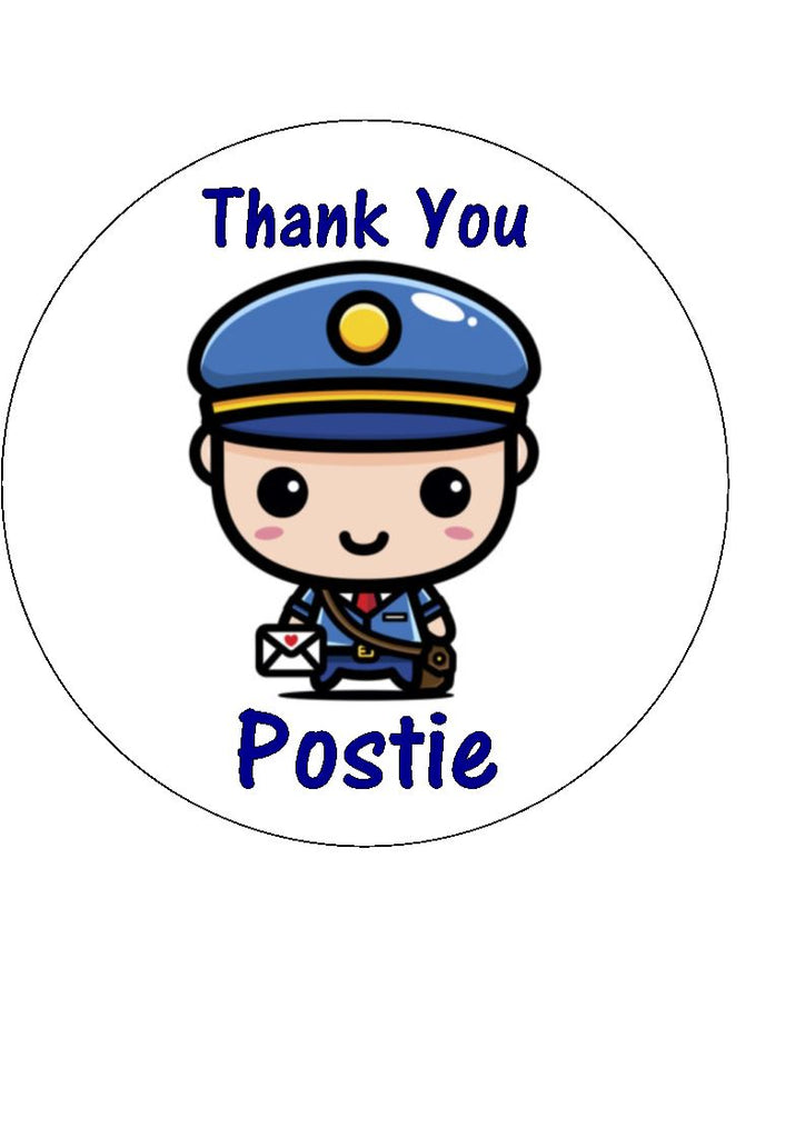 Thank You Postie - edible cake/cupcake toppers
