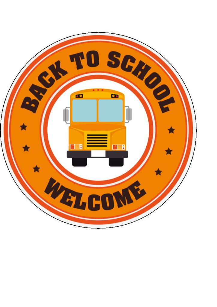 Back to school - design 9 - school bus - edible cake/cupcake toppers