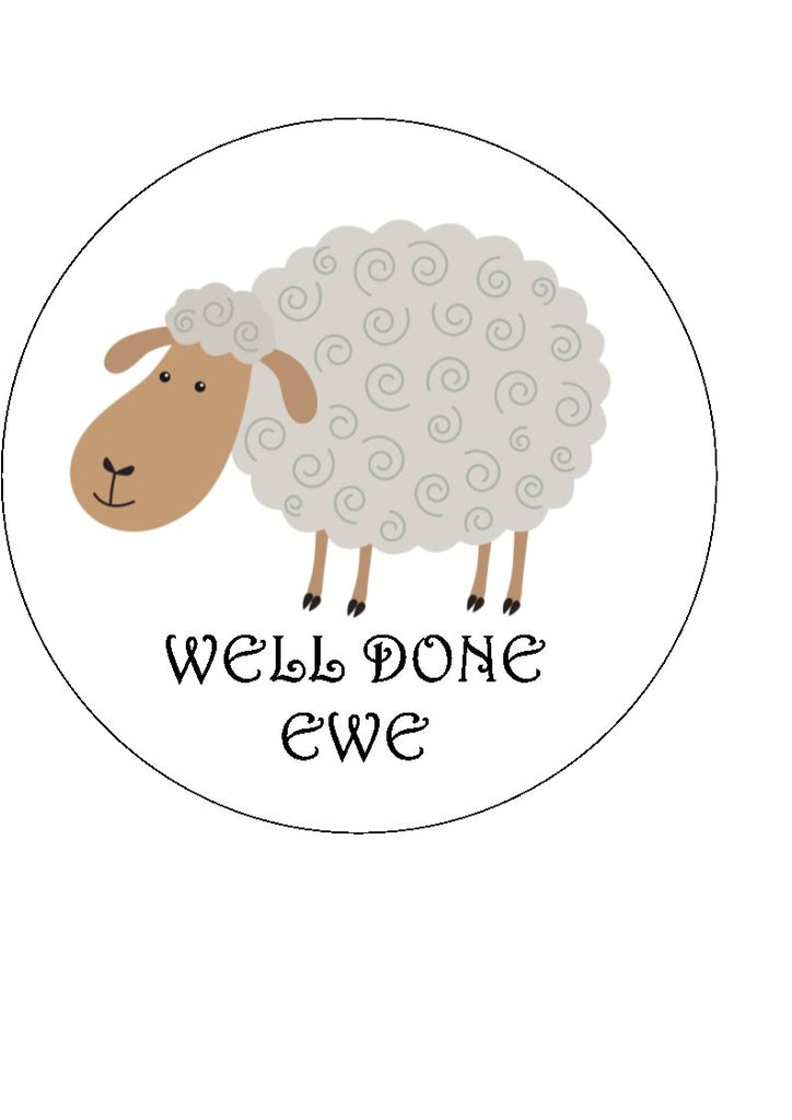 Well done ewe -  (edible cake/cupcake toppers)