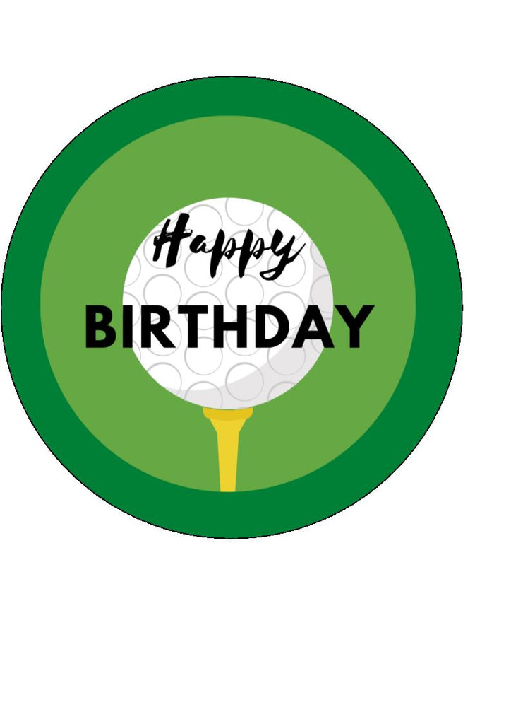Golf Birthday Edible Cake & Cupcake Toppers