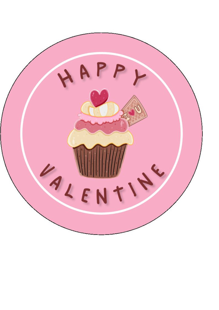 Valentine Cake - Edible Cake and Cupcake Toppers