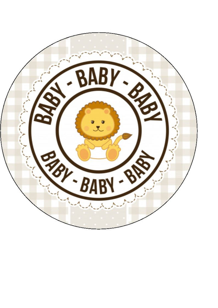 Baby Shower Lion edible cake/cupcake toppers