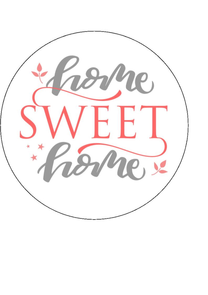 Happy New Home - Design 1 - edible cake/cupcake toppers