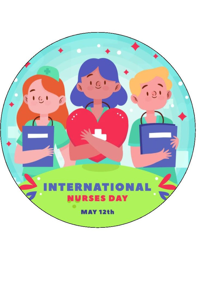 International Nurses Day - Design 4 -  edible cake/cupcake toppers