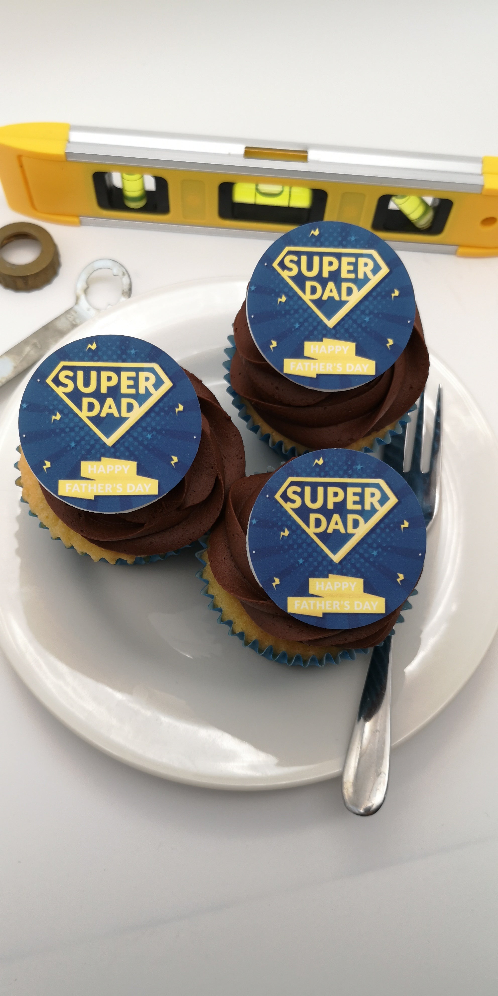 Edible Father's Day Cake Decorations, Happy Father's Day, Cupcake