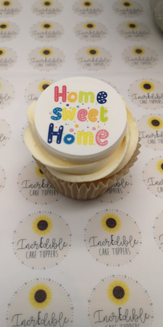 Happy New Home - Design 3 - edible cake/cupcake toppers