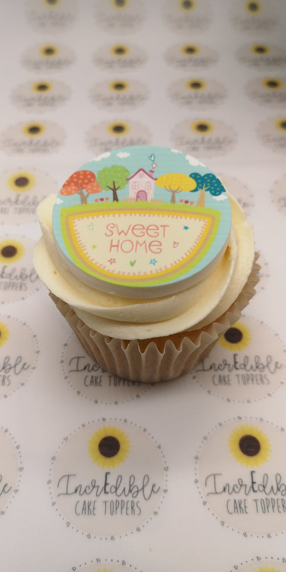 Happy New Home - Design 5 - edible cake/cupcake toppers