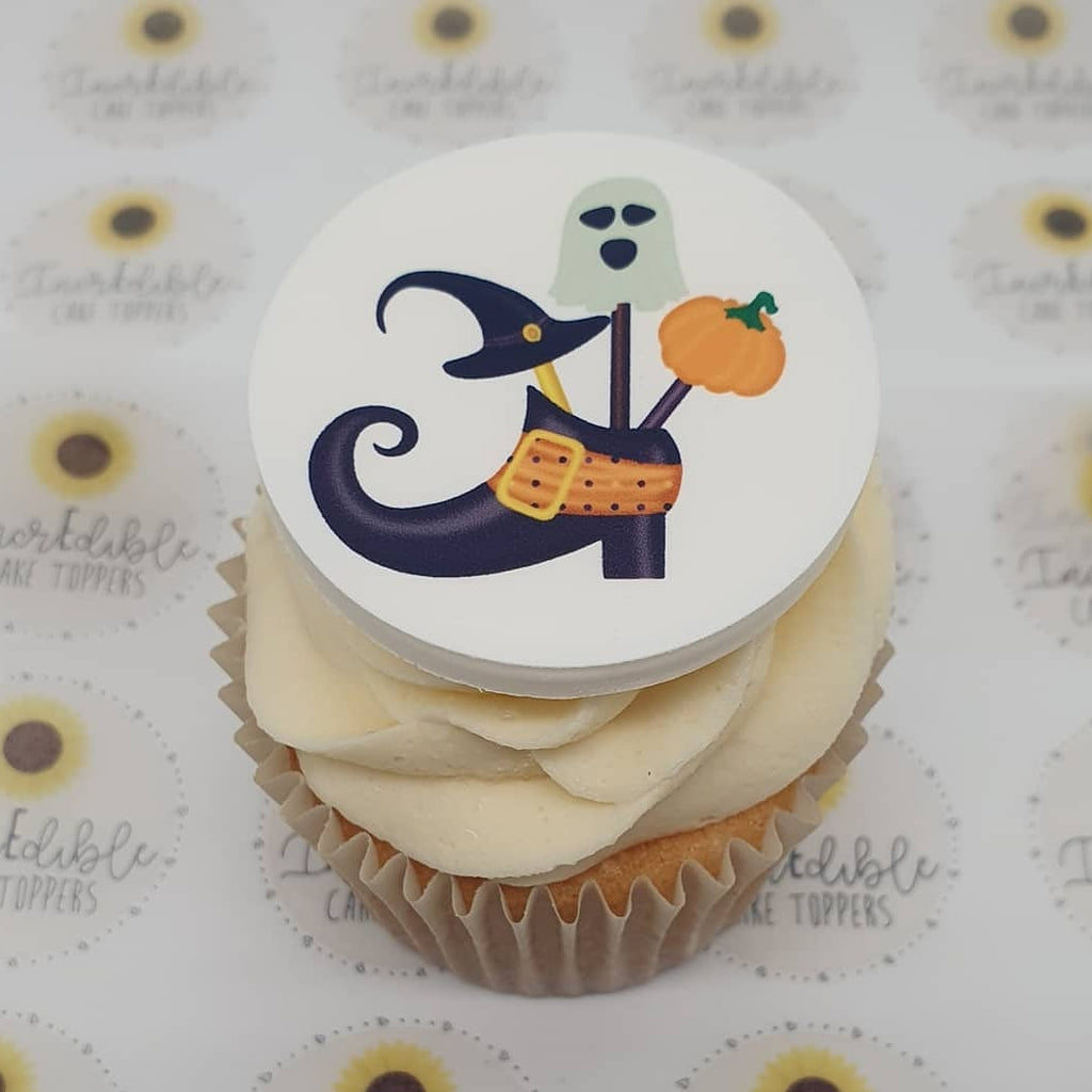 Witch's boot edible cake/cupcake toppers