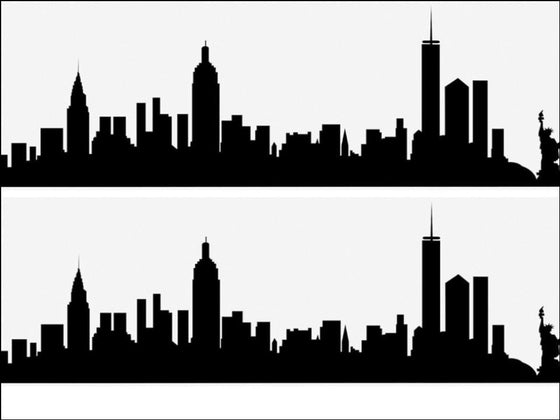 New York City Skyline - Black Silhouette A4 Edible Fondant Icing Sheets