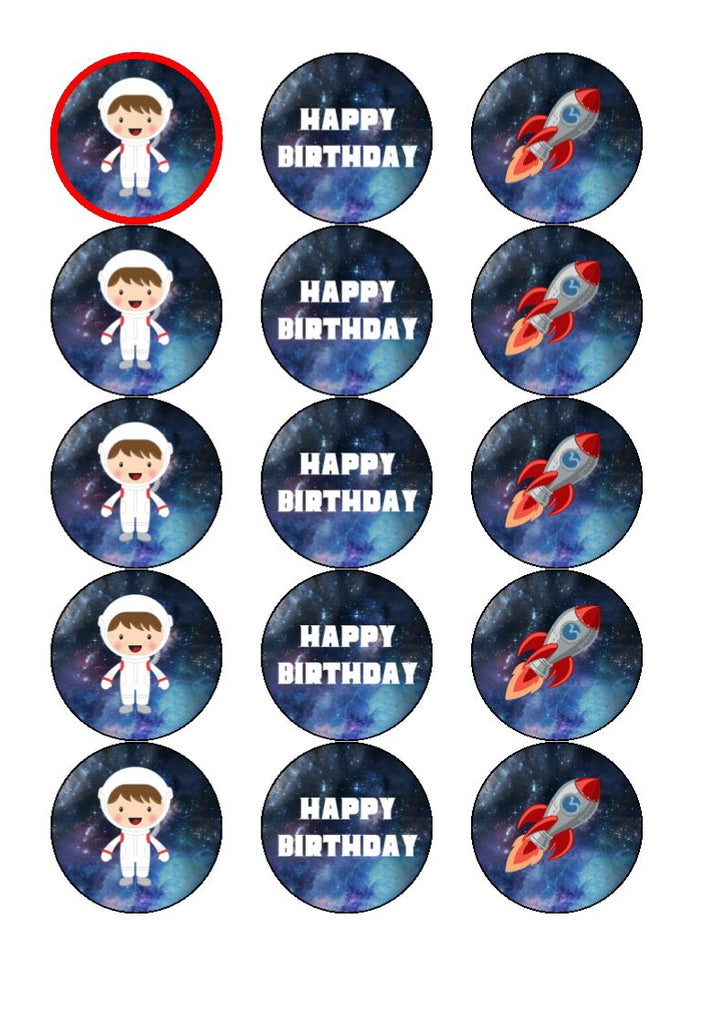 Space Birthday - edible cake/cupcake toppers
