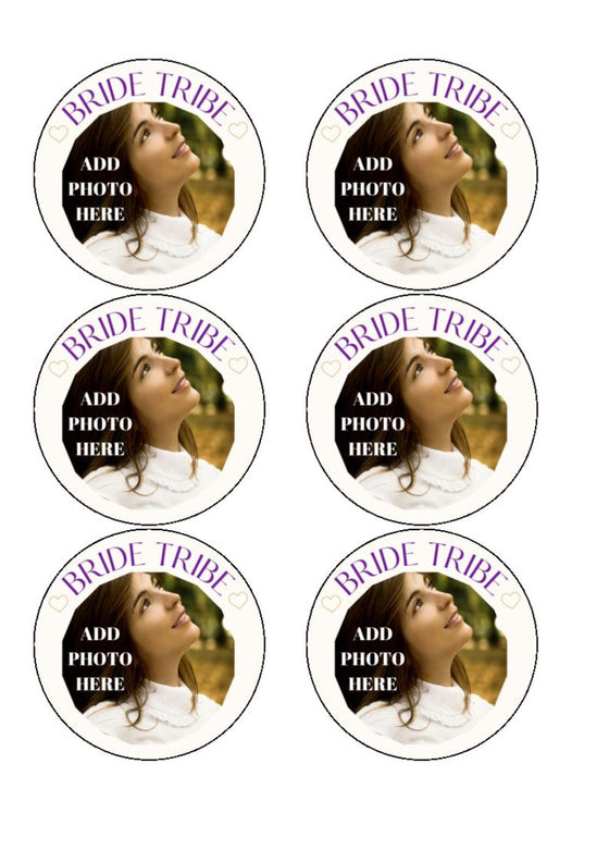 Hen Party Cocktail Toppers - Bride Tribe (with personalised photo)