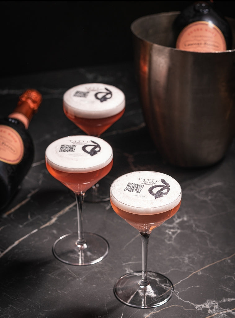 Edible drink/cocktail toppers - Add your own business logo AND QR code 2 inch